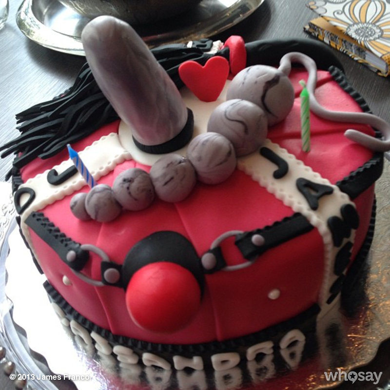 Illustration for article titled James Franco celebrated his birthday with a dildo cake, obviously